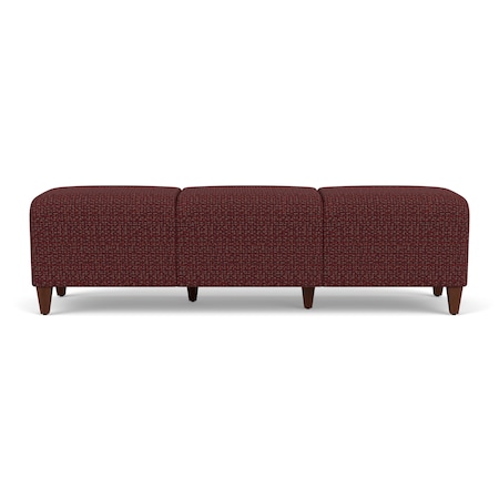 Lesro Siena Lounge Reception 3 Seat Bench, Walnut, RF Nebbiolo Upholstery SN3001